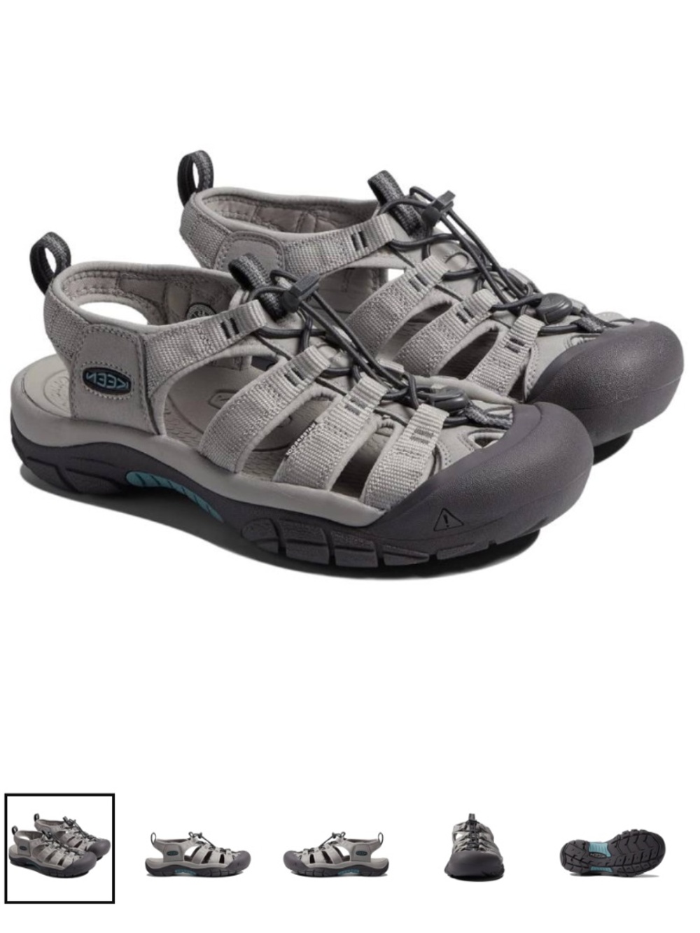 Keen Newport H2 Sport Sandals Waterproof Hiking Camping Womens Size 9 Grey/Smoke